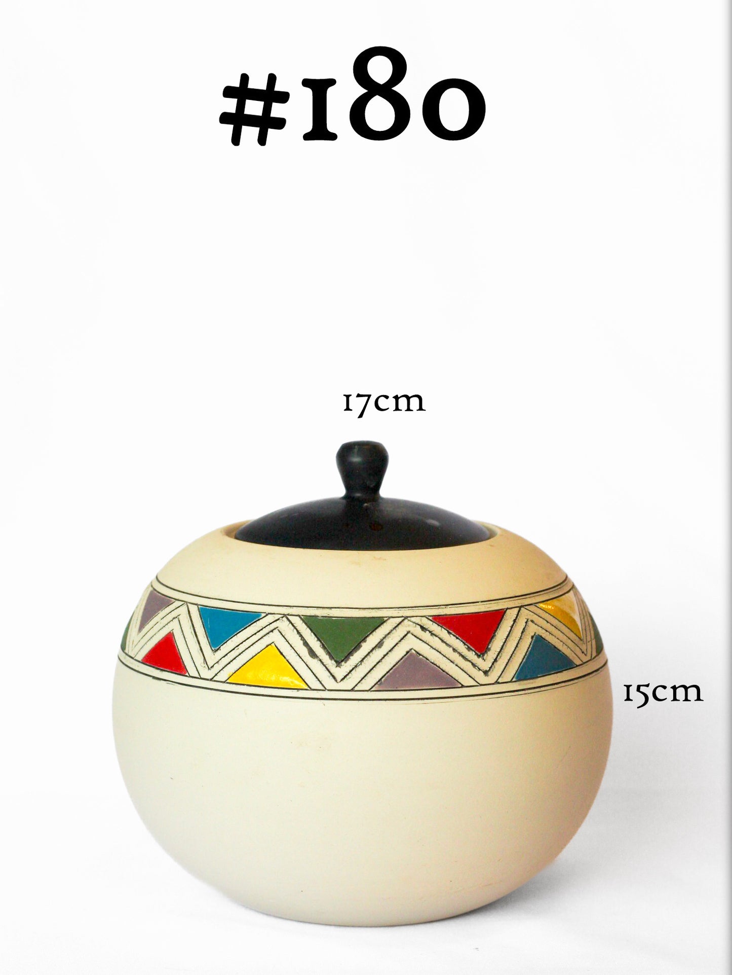 Afro lidded jar